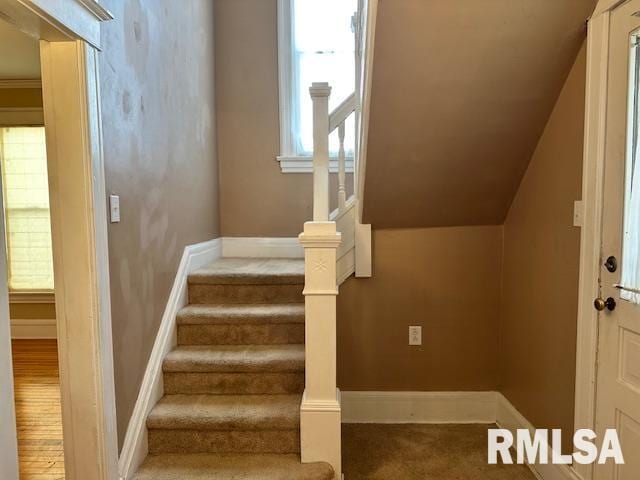 stairs with baseboards