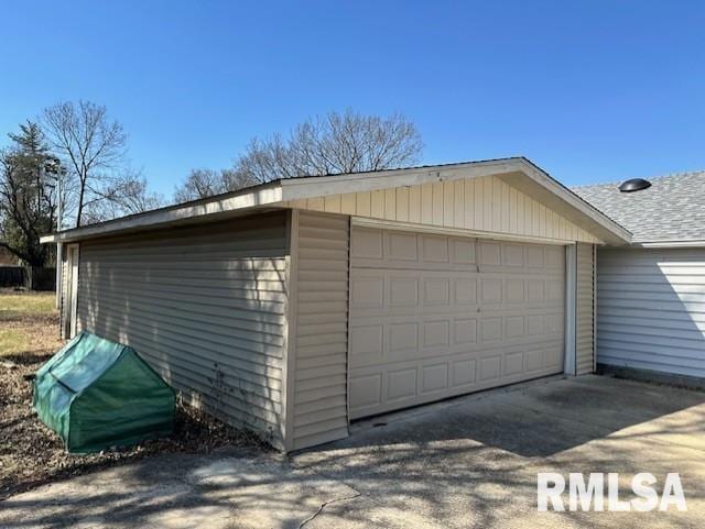 view of garage