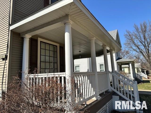 view of home's exterior featuring covered porch