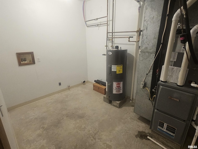 utilities with heating unit and electric water heater