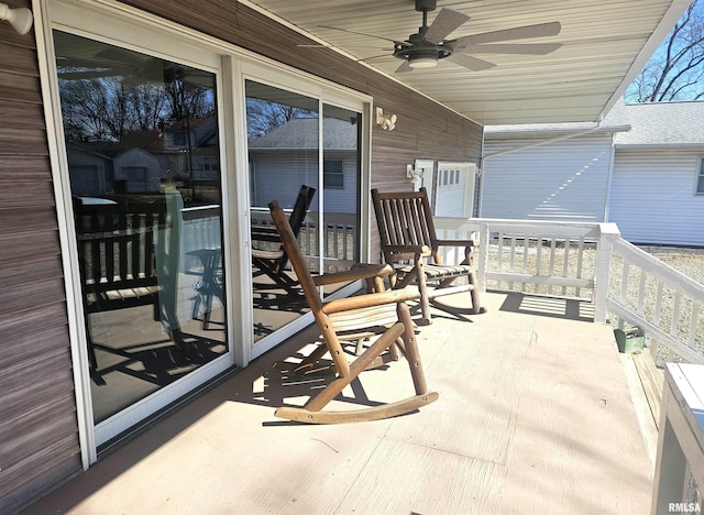 view of patio / terrace with a ceiling fan