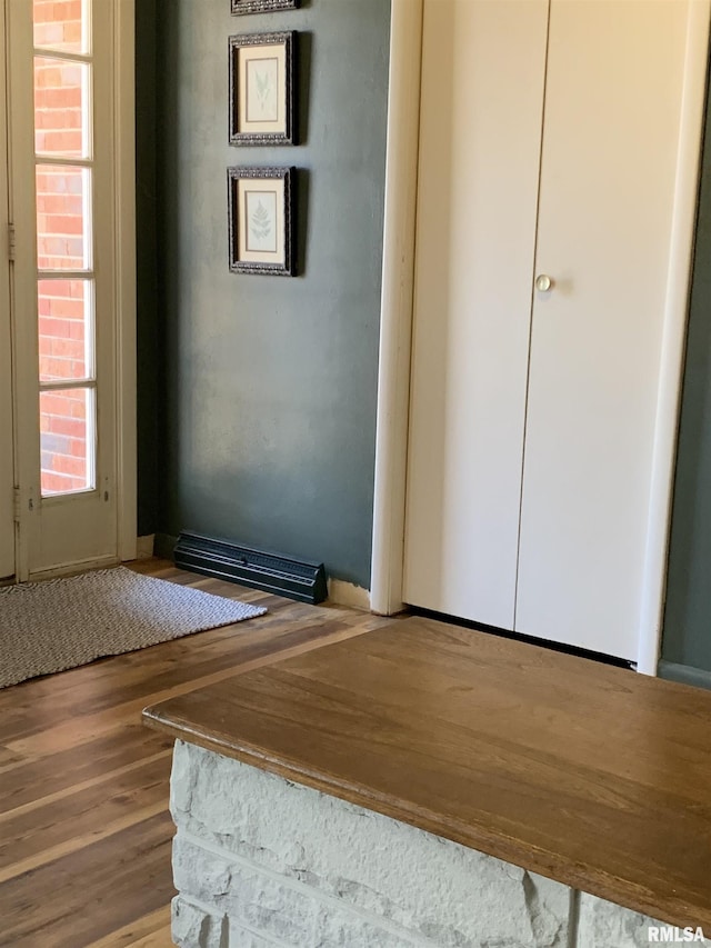 interior space featuring wood finished floors