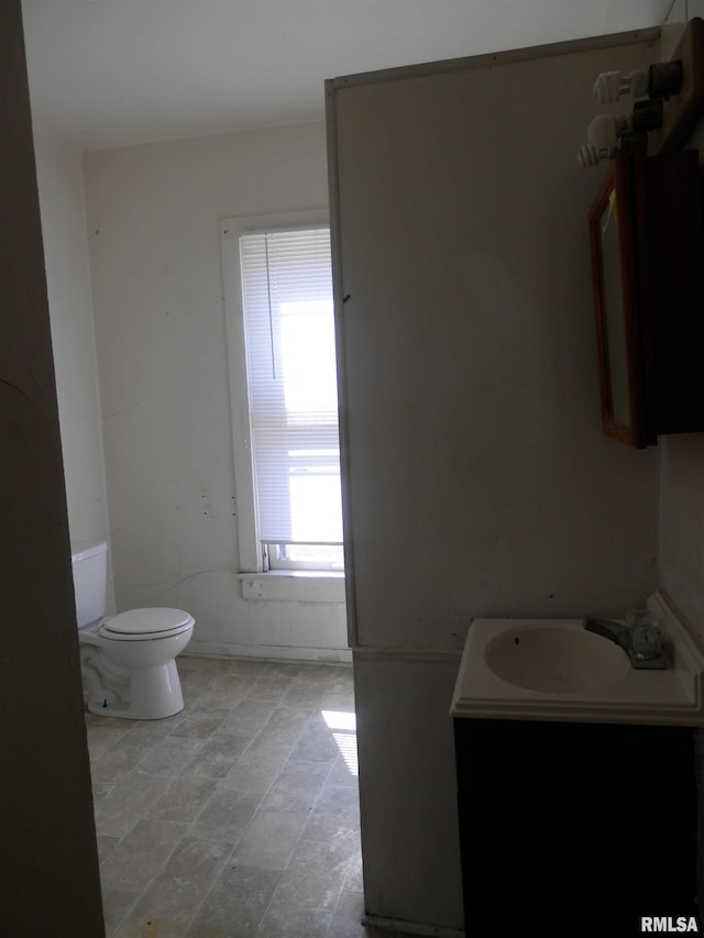 bathroom with toilet and vanity