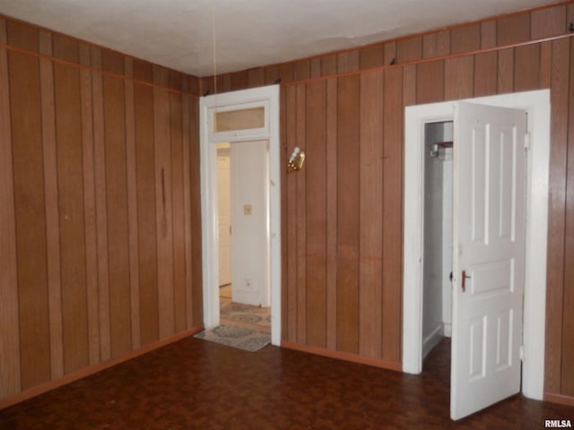 interior space with wooden walls