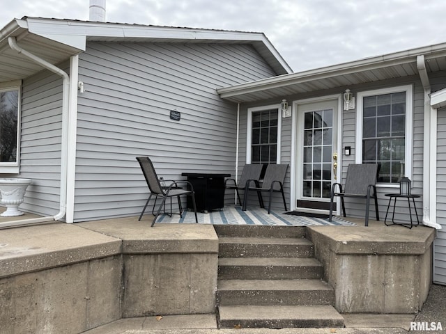 wooden terrace with a porch
