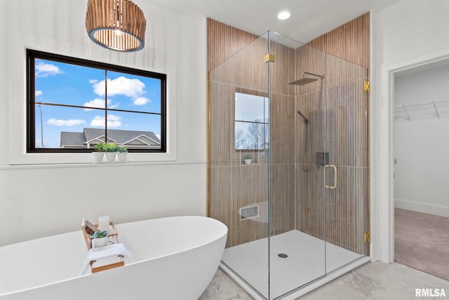 5819 Kelley Pointe Dr, Springfield, IL 62711 - full bath featuring baseboards, a freestanding tub, and tile patterned floors