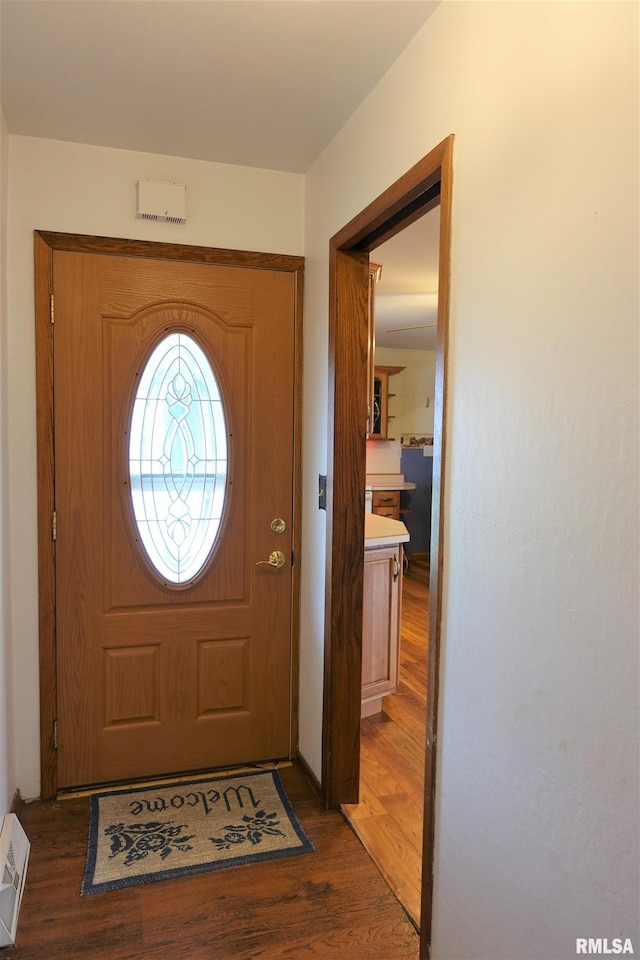 132 W Coal St, Wataga, IL 61488 - foyer with visible vents and wood finished floors