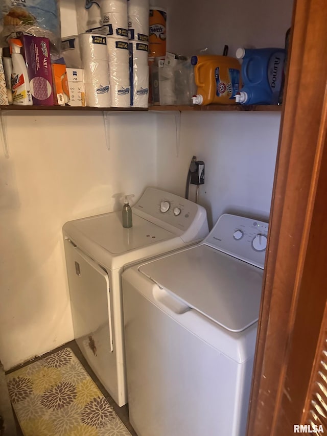 laundry area featuring washer and dryer