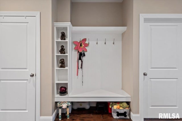 mudroom featuring wood finished floors