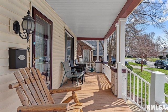 deck with a porch