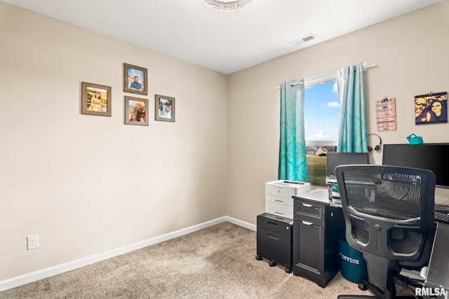 413 Hodges Ct, Chatham, IL 62629 - office area featuring light colored carpet, visible vents, and baseboards