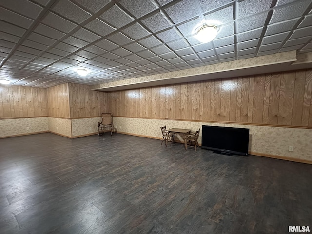 290 W Railroad St, Roseville, IL 61473 - finished basement featuring wallpapered walls, baseboards, and wood finished floors