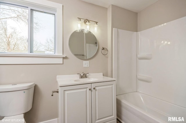418 4th St, Illiopolis, IL 62539 - bathroom with bathing tub / shower combination, toilet, and vanity