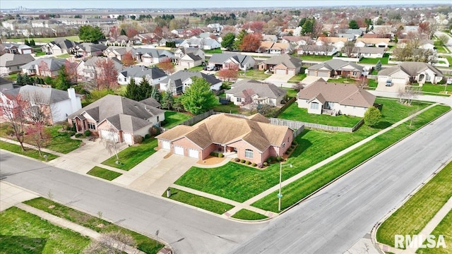 drone / aerial view with a residential view