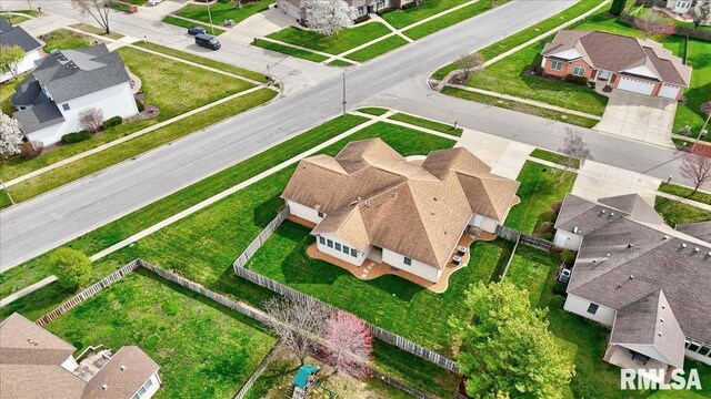 drone / aerial view with a residential view