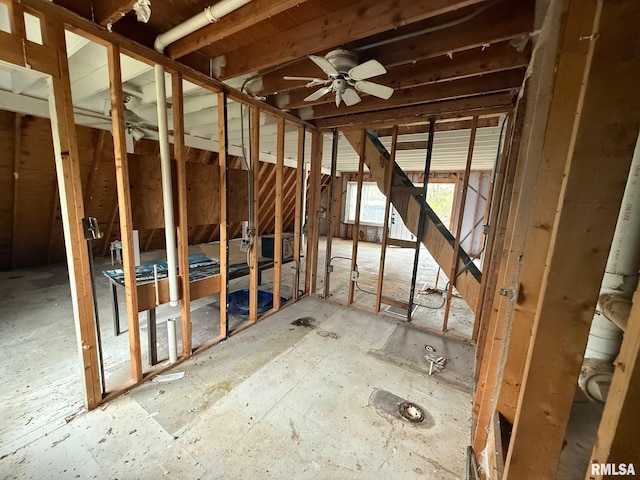 misc room with ceiling fan