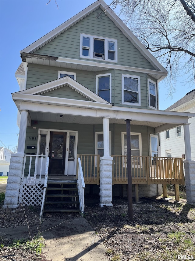 1108 S 2nd St, Springfield, IL 62704 - american foursquare style home featuring covered porch