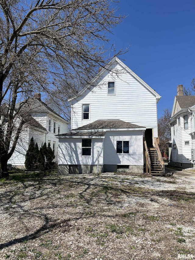 1108 S 2nd St, Springfield, IL 62704 - back of house with stairway