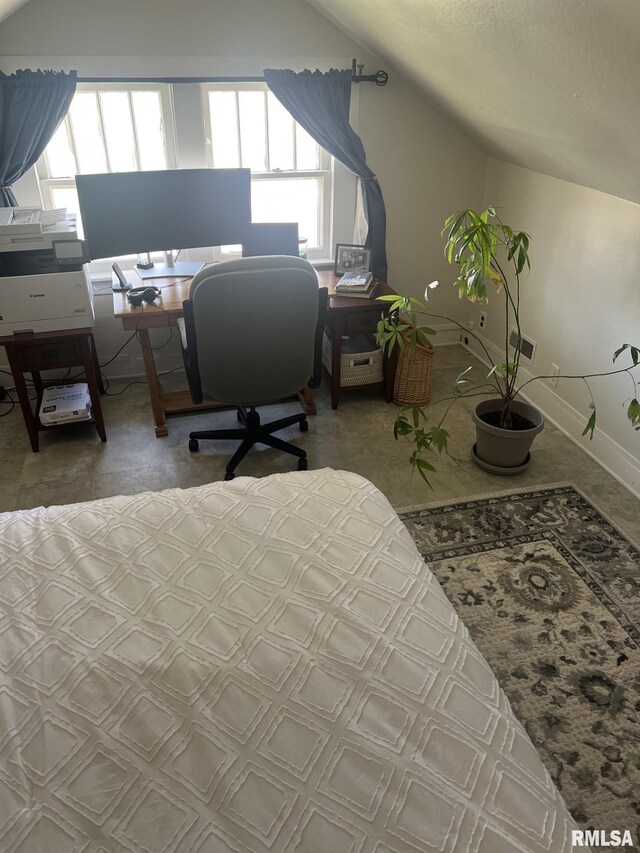 1037 Brown Ave, Galesburg, IL 61401 - bedroom with baseboards and vaulted ceiling