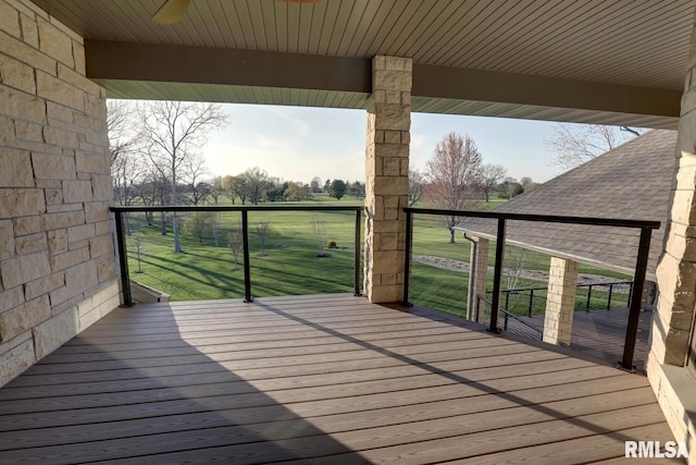2300 Greenspointe Cir, Quincy, IL 62301 - wooden terrace featuring a lawn