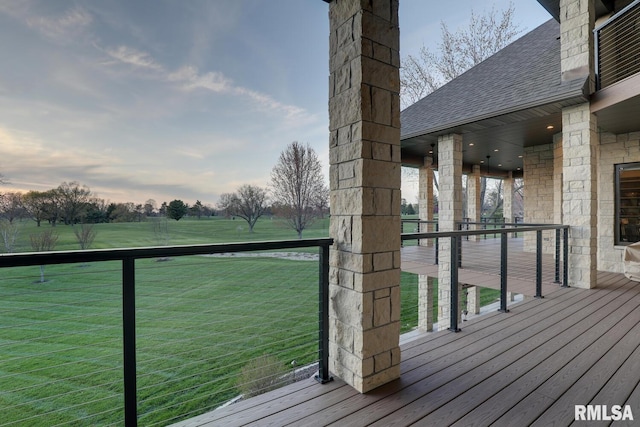 2300 Greenspointe Cir, Quincy, IL 62301 - deck featuring a lawn