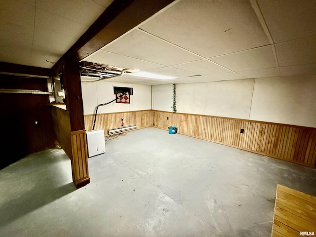 424 Lashmett Ct, Rushville, IL 62681 - finished below grade area with a wainscoted wall and wooden walls