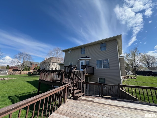 905 W Wind Rose Ln, Athens, IL 62613 - back of house featuring a residential view, a yard, and a deck