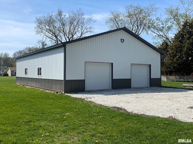 detached garage with fence