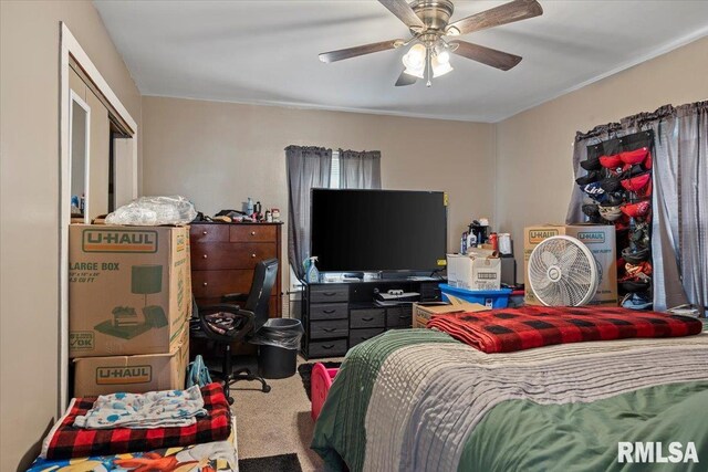 417 N Stephens Ave, Springfield, IL 62702 - carpeted bedroom with ceiling fan and a closet