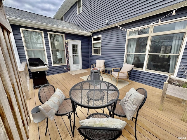 3096 Whitehaven Cir, Galesburg, IL 61401 - wooden terrace featuring area for grilling and outdoor dining space