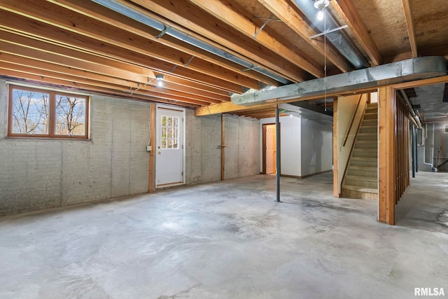 below grade area with stairway