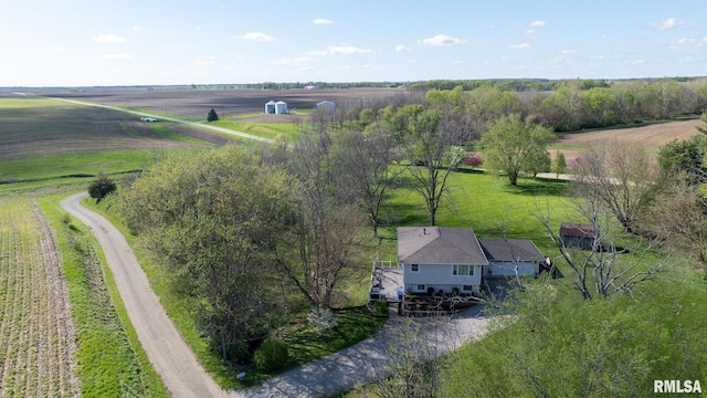 aerial view with a rural view