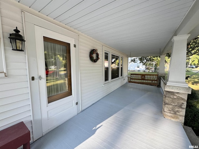 323 E Cortland St, Avon, IL 61415 - view of patio / terrace featuring covered porch