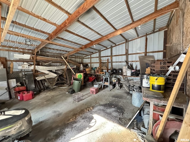 323 E Cortland St, Avon, IL 61415 - garage with metal wall