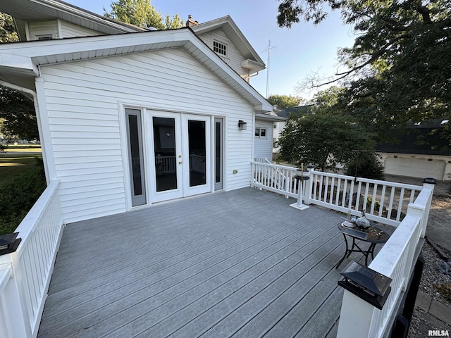 323 E Cortland St, Avon, IL 61415 - wooden deck with french doors