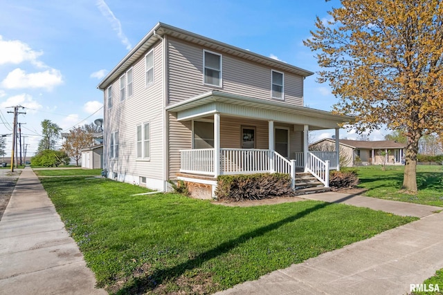 101 E Lester St, Williamsville, IL 62693 - traditional style home with a front yard and covered porch