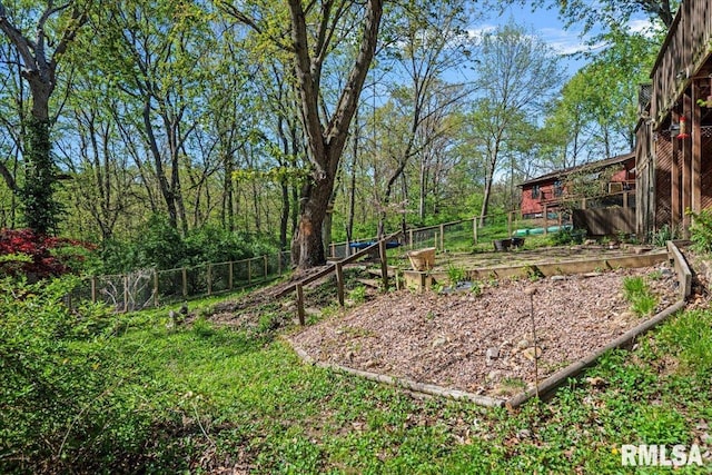 view of yard with fence