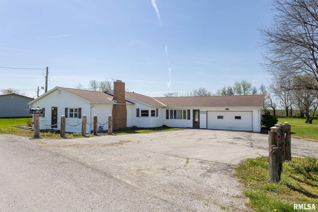 1620 N 703rd Ln, Liberty, IL 62347 - ranch-style house with a garage and aphalt driveway