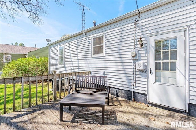 deck featuring cooling unit