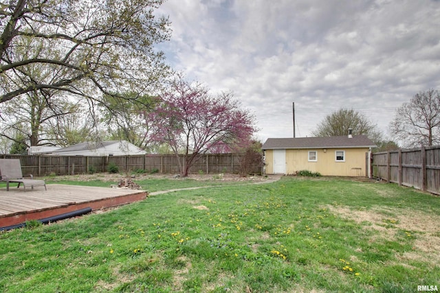 344 S State Rd, Mendon, IL 62351 - view of yard featuring a fenced backyard and a deck