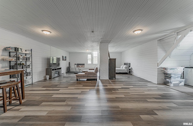 living area with wood finished floors