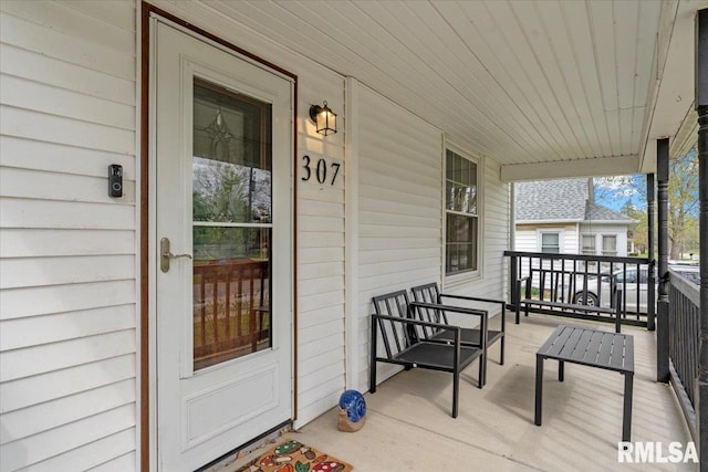 exterior space featuring covered porch