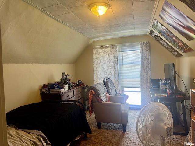 502 E Main St, Plymouth, IL 62367 - carpeted bedroom featuring lofted ceiling