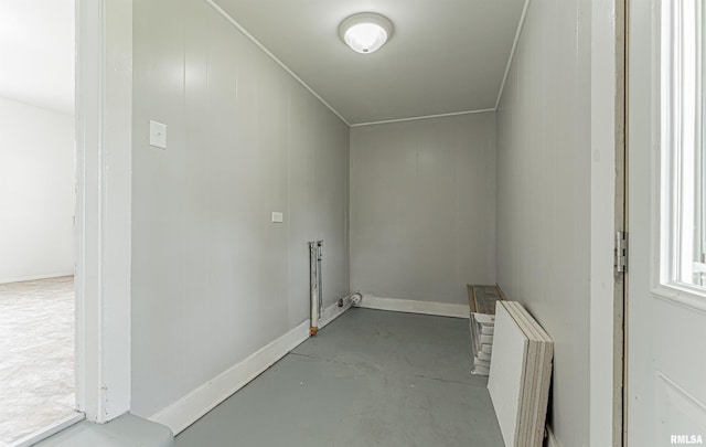 laundry area featuring radiator and laundry area