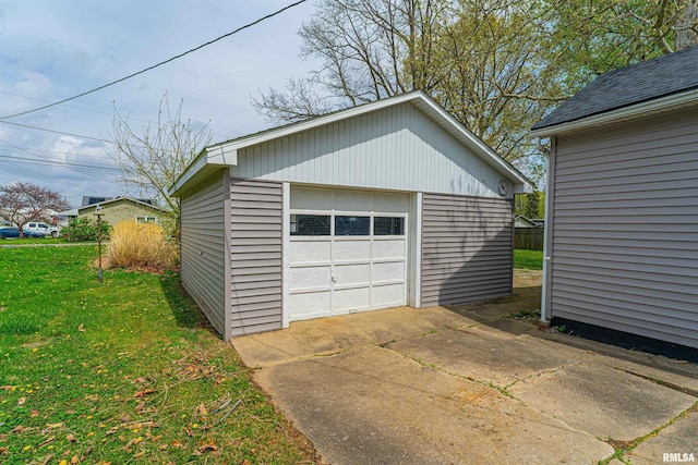 detached garage with driveway