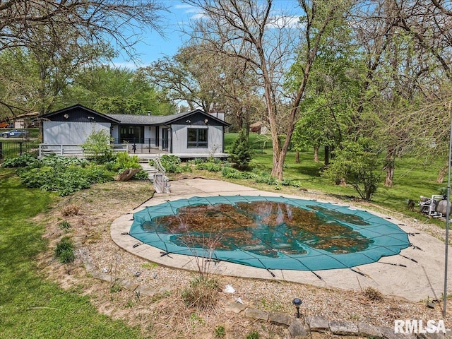 454 Brian Ln, Dawson, IL 62520 - view of pool featuring a yard and a covered pool