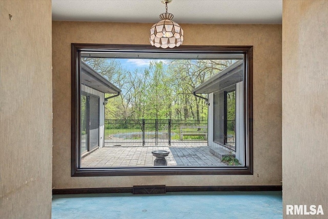 454 Brian Ln, Dawson, IL 62520 - room details featuring baseboards, a textured wall, carpet flooring, and visible vents