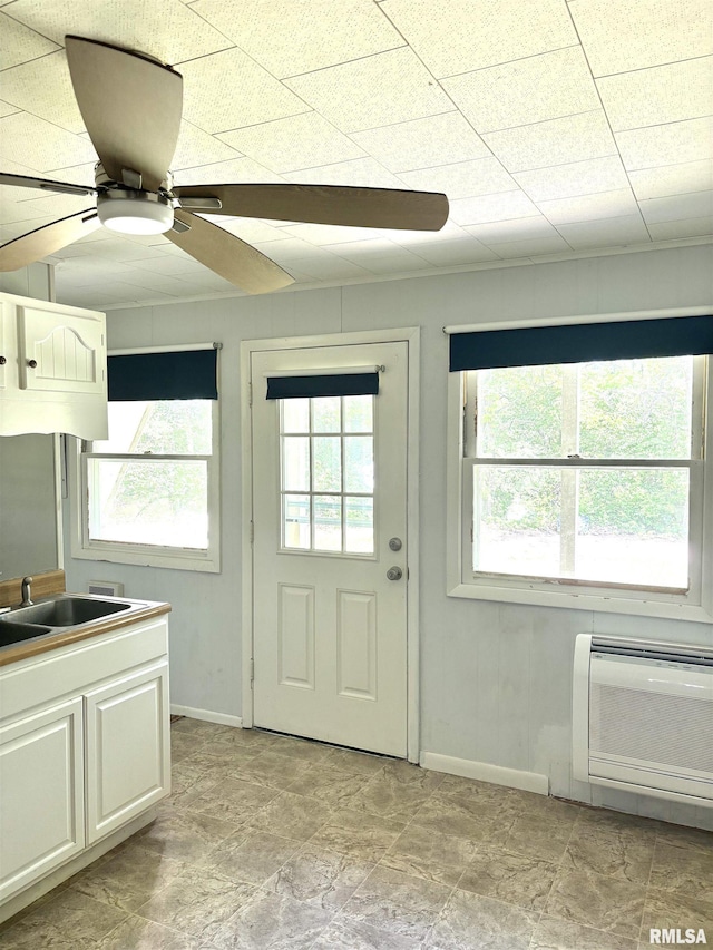 286 Kochs Ln, Meredosia, IL 62665 - entryway featuring healthy amount of natural light, baseboards, and a wall unit AC