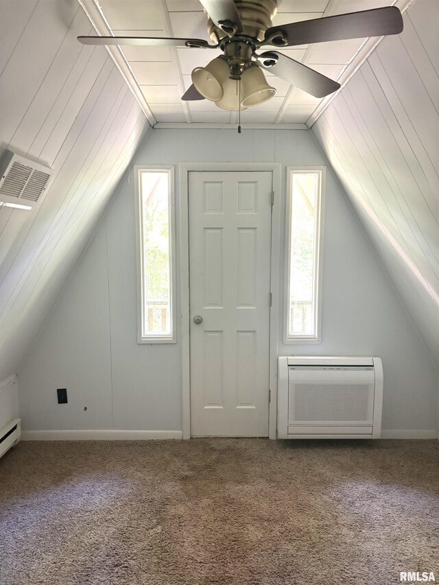 286 Kochs Ln, Meredosia, IL 62665 - bonus room with plenty of natural light, lofted ceiling, a ceiling fan, and carpet
