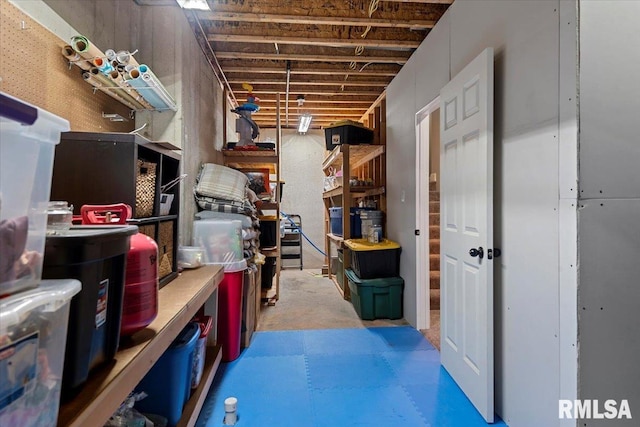 view of storage area